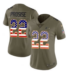 Women's Nike Seattle Seahawks #22 C. J. Prosise Limited Olive/USA Flag 2017 Salute to Service NFL Jersey