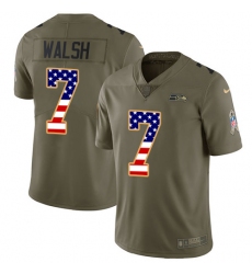 Youth Nike Seattle Seahawks #7 Blair Walsh Limited Olive/USA Flag 2017 Salute to Service NFL Jersey