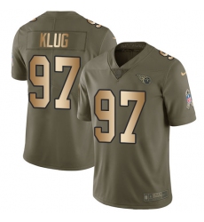 Men's Nike Tennessee Titans #97 Karl Klug Limited Olive/Gold 2017 Salute to Service NFL Jersey