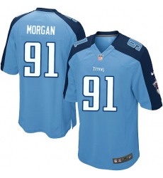 Men's Nike Tennessee Titans #91 Derrick Morgan Game Light Blue Team Color NFL Jersey
