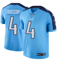 Men's Nike Tennessee Titans #4 Ryan Succop Light Blue Team Color Vapor Untouchable Limited Player NFL Jersey