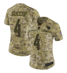 Women's Nike Tennessee Titans #4 Ryan Succop Limited Camo 2018 Salute to Service NFL Jersey