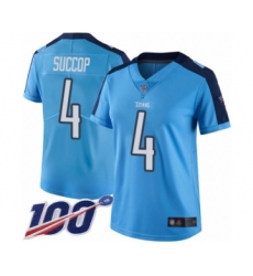 Women's Tennessee Titans #4 Ryan Succop Limited Light Blue Rush Vapor Untouchable 100th Season Football Jersey