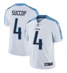 Youth Nike Tennessee Titans #4 Ryan Succop White Vapor Untouchable Limited Player NFL Jersey