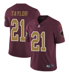 Men's Nike Washington Redskins #21 Sean Taylor Burgundy Red/Gold Number Alternate 80TH Anniversary Vapor Untouchable Limited Player NFL Jersey