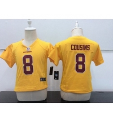 Toddler Washington Redskins #8 Kirk Cousins Gold 2016 Color Rush Stitched NFL Nike Game Jerse