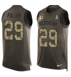 Men's Nike Washington Redskins #29 Kendall Fuller Limited Green Salute to Service Tank Top NFL Jersey