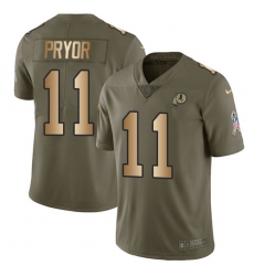 Men's Nike Washington Redskins #11 Terrelle Pryor Limited Olive/Gold 2017 Salute to Service NFL Jersey