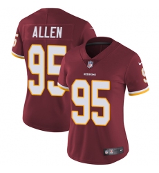 Women's Nike Washington Redskins #95 Jonathan Allen Burgundy Red Team Color Vapor Untouchable Limited Player NFL Jersey