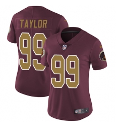 Women's Nike Washington Redskins #99 Phil Taylor Burgundy Red/Gold Number Alternate 80TH Anniversary Vapor Untouchable Limited Player NFL Jersey