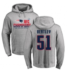Nike New England Patriots #51 Ja'Whaun Bentley Heather Gray 2017 AFC Champions Pullover Hoodie