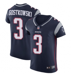 Men's Nike New England Patriots #3 Stephen Gostkowski Navy Blue Team Color Vapor Untouchable Elite Player NFL Jersey