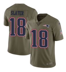 Men's Nike New England Patriots #18 Matthew Slater Limited Olive 2017 Salute to Service NFL Jersey