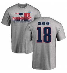 Nike New England Patriots #18 Matthew Slater Heather Gray 2017 AFC Champions V-Neck T-Shirt