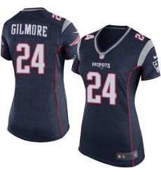 Women's Nike New England Patriots #24 Stephon Gilmore Game Navy Blue Team Color NFL Jersey