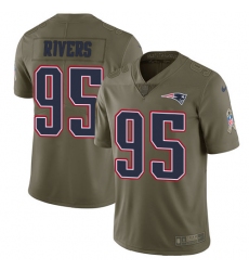 Youth Nike New England Patriots #95 Derek Rivers Limited Olive 2017 Salute to Service NFL Jersey