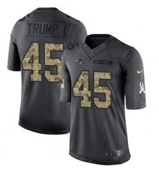Men's Nike New England Patriots #45 Donald Trump Limited Black 2016 Salute to Service NFL Jersey