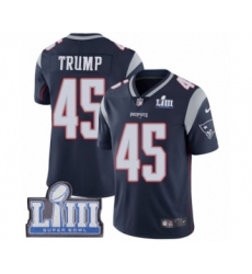Men's Nike New England Patriots #45 Donald Trump Navy Blue Team Color Vapor Untouchable Limited Player Super Bowl LIII Bound NFL Jersey