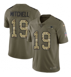 Men's Nike New England Patriots #19 Malcolm Mitchell Limited Olive/Camo 2017 Salute to Service NFL Jersey