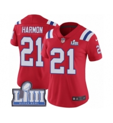 Women's Nike New England Patriots #21 Duron Harmon Red Alternate Vapor Untouchable Limited Player Super Bowl LIII Bound NFL Jersey