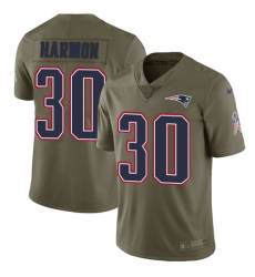 Youth Nike New England Patriots #30 Duron Harmon Limited Olive 2017 Salute to Service NFL Jersey