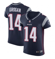 Men's Nike New England Patriots #14 Steve Grogan Navy Blue Team Color Vapor Untouchable Elite Player NFL Jersey