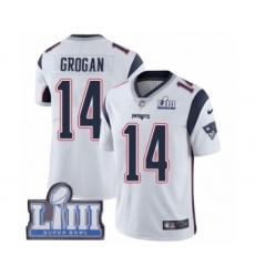 Youth Nike New England Patriots #14 Steve Grogan White Vapor Untouchable Limited Player Super Bowl LIII Bound NFL Jersey