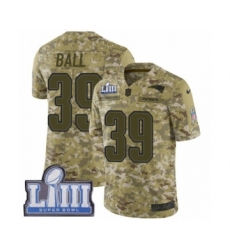 Men's Nike New England Patriots #39 Montee Ball Limited Camo 2018 Salute to Service Super Bowl LIII Bound NFL Jersey