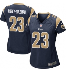 Women's Nike Los Angeles Rams #23 Nickell Robey-Coleman Game Navy Blue Team Color NFL Jersey