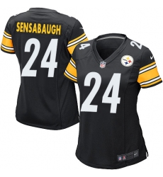 Women's Nike Pittsburgh Steelers #24 Coty Sensabaugh Game Black Team Color NFL Jersey