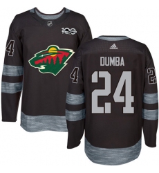 Men's Adidas Minnesota Wild #24 Matt Dumba Authentic Black 1917-2017 100th Anniversary NHL Jersey