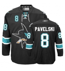 Youth Reebok San Jose Sharks #8 Joe Pavelski Premier Black Third NHL Jersey