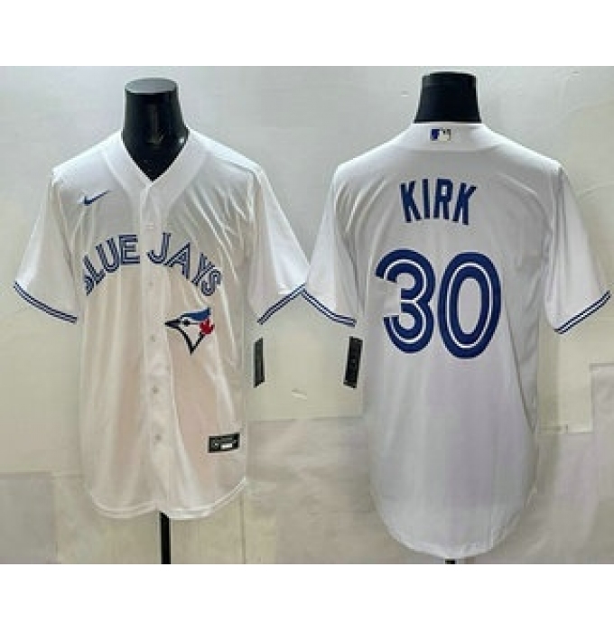 Men's Toronto Blue Jays #30 Alejandro Kirk White Cool Base Jersey