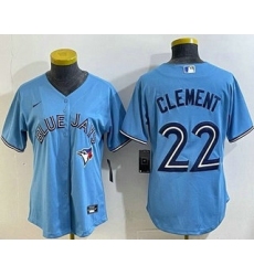 Women's Toronto Blue Jays #22 Ernie Clement Light Blue Cool Base Jersey