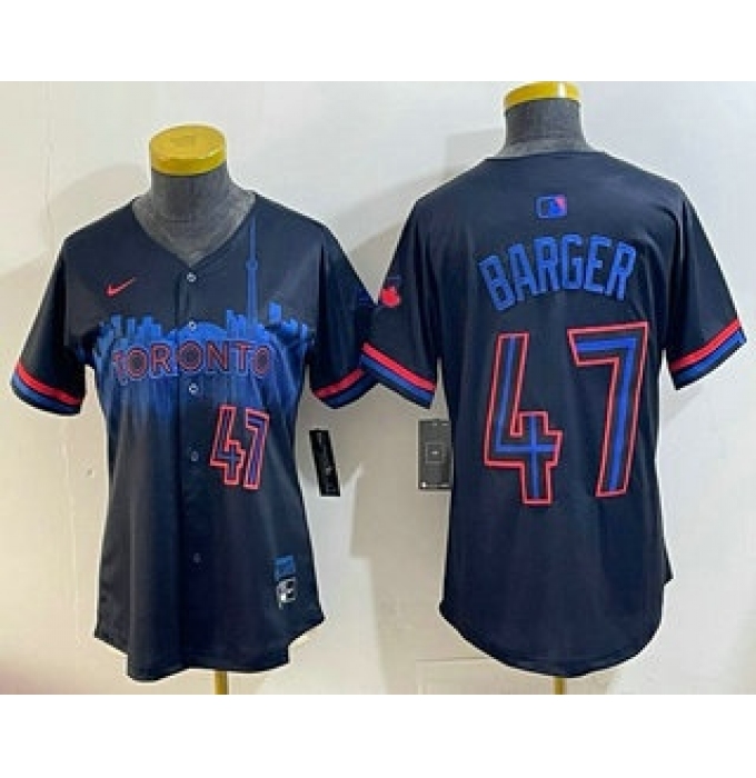 Women's Toronto Blue Jays #47 Addison Barger Black 2024 City Connect Limited Stitched Jersey