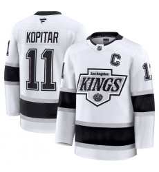 Men's Los Angeles Kings #11 Anze Kopitar White 2024-25 Away Stitched Hockey Jersey
