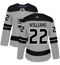 Women's Adidas Los Angeles Kings #22 Tiger Williams Authentic Gray Alternate NHL Jersey