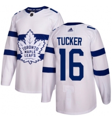 Men's Adidas Toronto Maple Leafs #16 Darcy Tucker Authentic White 2018 Stadium Series NHL Jersey