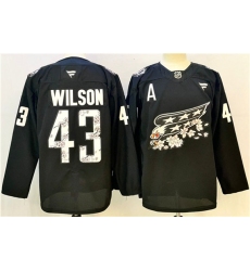 Men's Washington Capitals #43 Tom Wilson Black Cherry Blossom With A Stitched Hockey Jersey