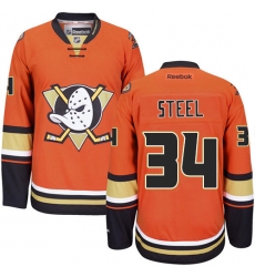 Youth Reebok Anaheim Ducks #34 Sam Steel Authentic Orange Third NHL Jersey