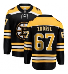 Men's Boston Bruins #67 Jakub Zboril Authentic Black Home Fanatics Branded Breakaway NHL Jersey