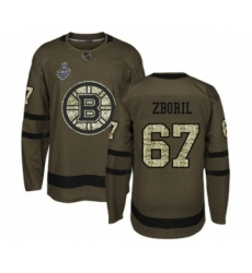 Men's Boston Bruins #67 Jakub Zboril Authentic Green Salute to Service 2019 Stanley Cup Final Bound Hockey Jersey
