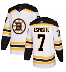 Men's Adidas Boston Bruins #7 Phil Esposito Authentic White Away NHL Jersey