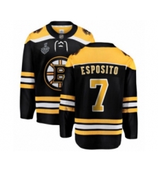 Youth Boston Bruins #7 Phil Esposito Authentic Black Home Fanatics Branded Breakaway 2019 Stanley Cup Final Bound Hockey Jersey