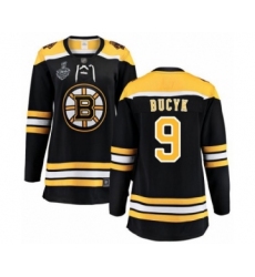 Women's Boston Bruins #9 Johnny Bucyk Authentic Black Home Fanatics Branded Breakaway 2019 Stanley Cup Final Bound Hockey Jersey