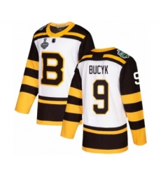 Youth Boston Bruins #9 Johnny Bucyk Authentic White Winter Classic 2019 Stanley Cup Final Bound Hockey Jersey