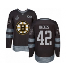 Men's Boston Bruins #42 David Backes Authentic Black 1917-2017 100th Anniversary 2019 Stanley Cup Final Bound Hockey Jersey