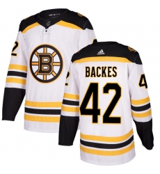 Women's Adidas Boston Bruins #42 David Backes Authentic White Away NHL Jersey