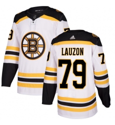 Youth Adidas Boston Bruins #79 Jeremy Lauzon Authentic White Away NHL Jersey