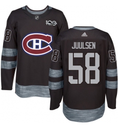 Men's Adidas Montreal Canadiens #58 Noah Juulsen Premier Black 1917-2017 100th Anniversary NHL Jersey